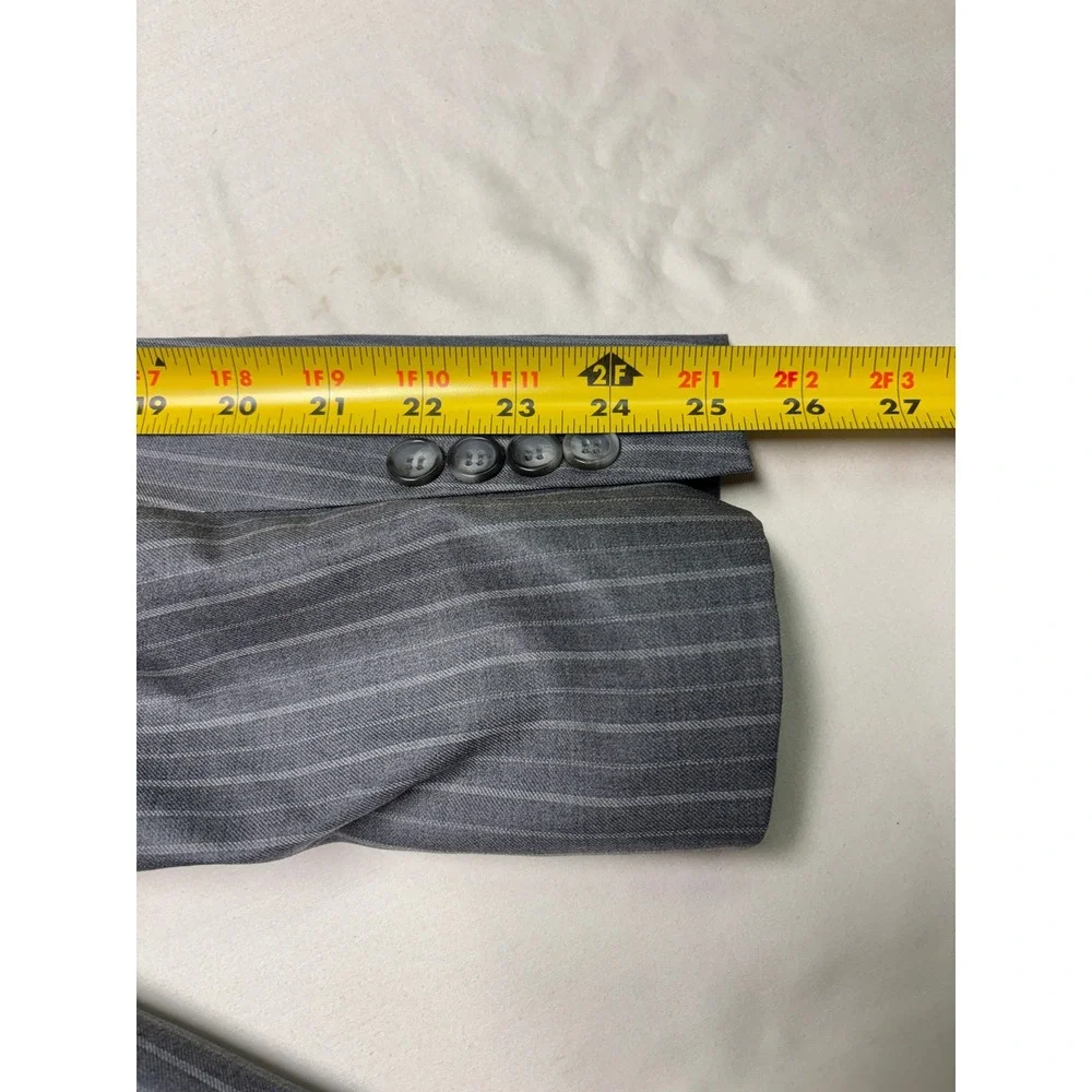 Brooks Brothers x Vitale Barberis 1818 Regent Grey Pinstripe Wool Mens 43R Italy